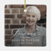 Delikate Mama Oma Memorial Dark Overlay Foto Keramikornament (Rückseite)
