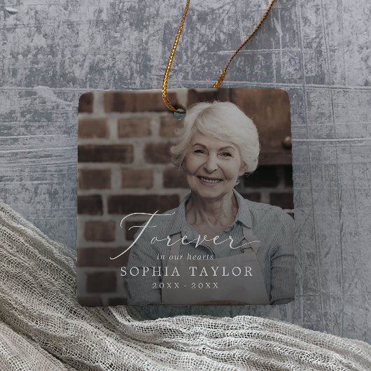 Delikate Mama Oma Memorial Dark Overlay Foto Keramikornament