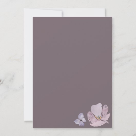 Delikate Mauve Floral Spray in Wasserfarben Dankeskarte (Rückseite)