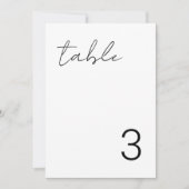 Delikate Minimalistische Einfache Tischnummer Kart (Vorderseite)