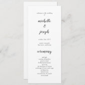 Delikate Minimalistische Hochzeitsprogramme Programm (Vorne/Hinten)