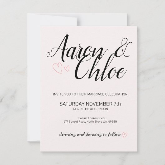 Delikate Minimalistische Kalligrafie Einladung zur (Vorderseite)