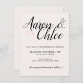 Delikate Minimalistische Kalligrafie Einladung zur (Vorne/Hinten)