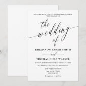 Delikate Minimalistische Kalligrafie Einladung zur (Vorne/Hinten)