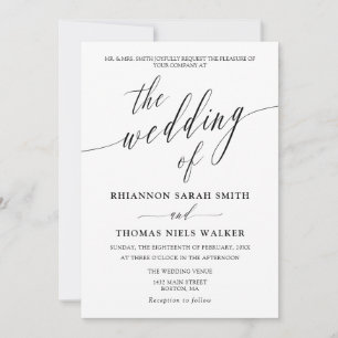 Delikate Minimalistische Kalligrafie Einladung zur