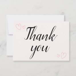 Delikate Minimalistische Kalligrafie-Hochzeit Dankeskarte