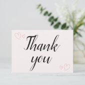 Delikate Minimalistische Kalligrafie-Hochzeit Dankeskarte (Stehend Vorderseite)