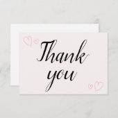 Delikate Minimalistische Kalligrafie-Hochzeit Dankeskarte (Vorne/Hinten)