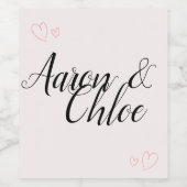 Delikate Minimalistische Kalligrafie Hochzeit Red Weinetikett (Einzelnes Label)