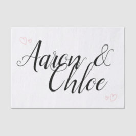 Delikate Minimalistische Kalligrafie-Hochzeit Seidenpapier