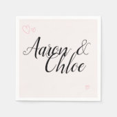 Delikate Minimalistische Kalligrafie-Hochzeit Serviette (Vorderseite)