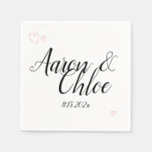 Delikate Minimalistische Kalligrafie-Hochzeit Serviette (Vorderseite)