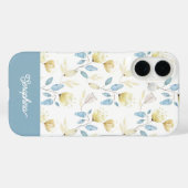 Delikate moderne Blumenmuster mit Ihrem Namen Case-Mate iPhone Hülle (Rückseite (Horizontal))