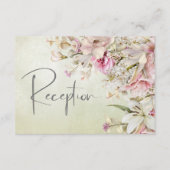 Delikate Moderne rosa Rose & Lily Green Begleitkarte (Vorderseite)