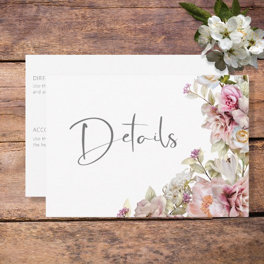 Delikate moderne rosa Rose Lily Green Details Begleitkarte