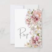 Delikate Moderne rosa Rose & Lily Wedding RSVP Karte (Vorderseite)