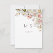 Delikate Moderne rosa Rose & Lily Wedding Save The Date (Rückseite)