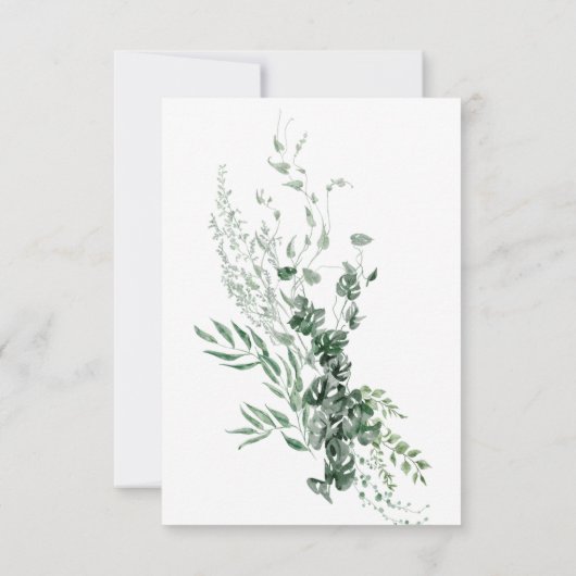 Delikate, moderne tropische Regenwaldfolien Save The Date (Rückseite)