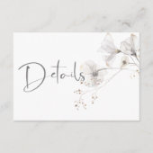 Delikate, moderne, weiße Grau- und Goldflordetails Begleitkarte (Vorderseite)