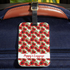 Delikate Mohnmuster Gepäckanhänger