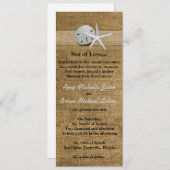 Delikate Muscheln auf Burlap einzigartige Beach We Einladung (Vorne/Hinten)