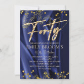 Delikate Navy 40. Geburtstag Einladung (Vorderseite)