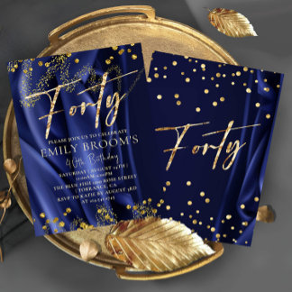 Delikate Navy 40. Geburtstag Einladung