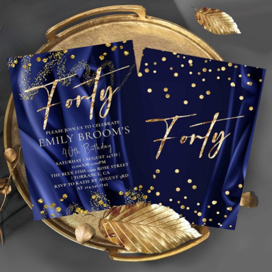 Delikate Navy 40. Geburtstag Einladung