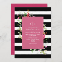 Delikate Neon Wildblume Stripe Hot Pink Wedding