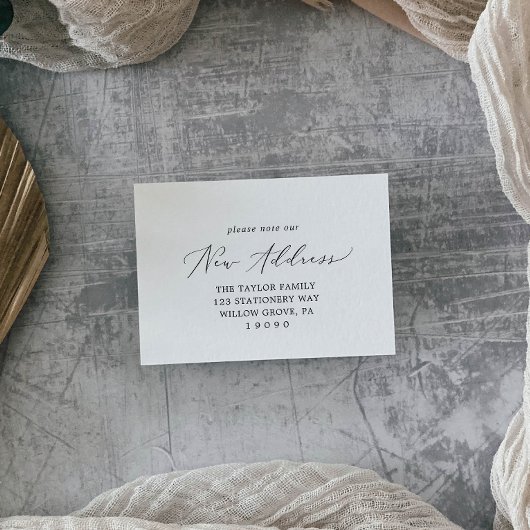 Delikate neue Zuhause Ändern der Adresse Einsteckk Visitenkarte