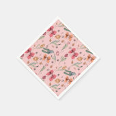 Delikate Niedliche Blume Tulips und Bows Rosa Serviette (Ecke)