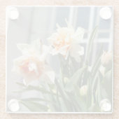 Delikate niedliche Narzissen Glasuntersetzer (Rückseite)