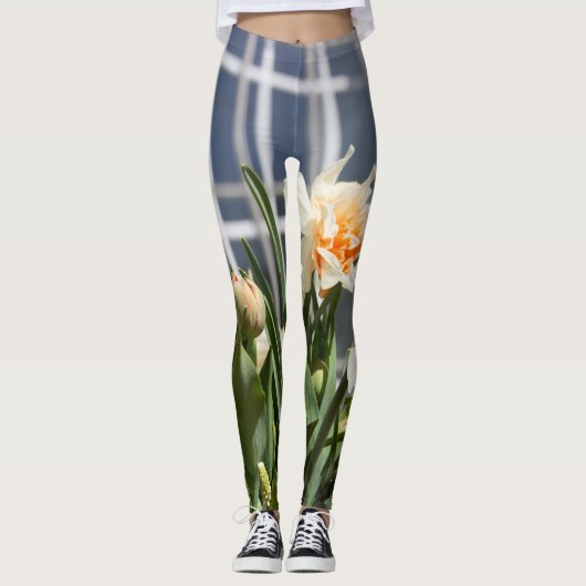 Delikate niedliche Narzissen Leggings (Vorderseite)