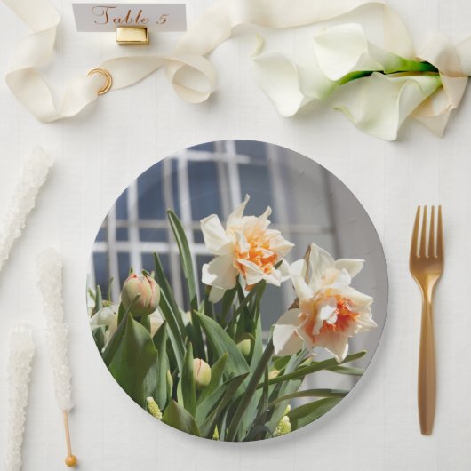 Delikate niedliche Narzissen Pappteller (Hochzeit)