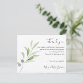 Delikate Olive und Blätter grün Hochzeit vielen Da Postkarte (Stehend Vorderseite)