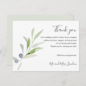 Delikate Olive und Blätter grün Hochzeit vielen Da Postkarte (Vorne/Hinten)