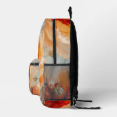 Delikate Orange-Blume Bedruckter Rucksack (Rechts)