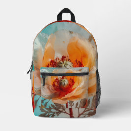 Delikate Orange-Blume Bedruckter Rucksack