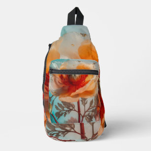 Delikate Orange-Blume Crossbody Bag