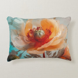 Delikate Orange-Blume Dekokissen