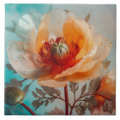 Delikate Orange-Blume Fliese (Vorderseite)