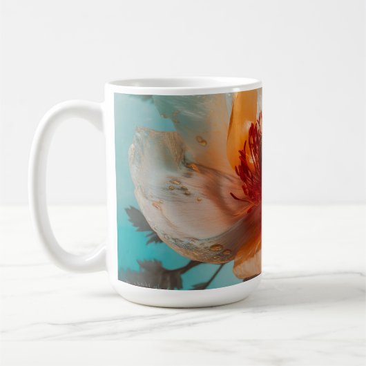 Delikate Orange-Blume Kaffeetasse (Links)