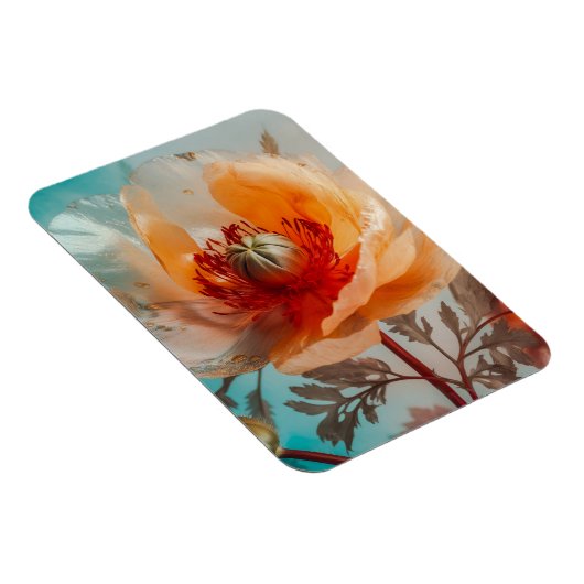 Delikate Orange-Blume Magnet (Rechte Seite)