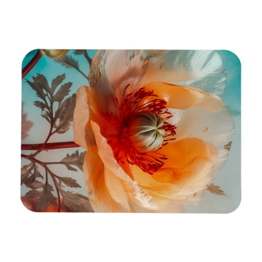 Delikate Orange-Blume Magnet (Horizontal)
