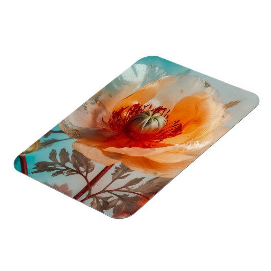 Delikate Orange-Blume Magnet (Linke Seite)