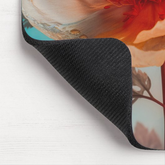Delikate Orange-Blume Mousepad (Ecke)