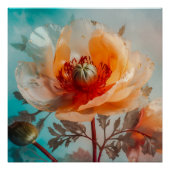 Delikate Orange-Blume Poster (Vorderseite)