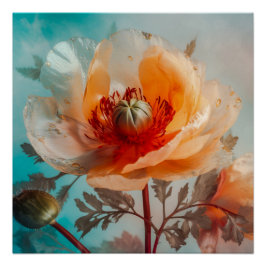 Delikate Orange-Blume Poster