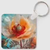 Delikate Orange-Blume Schlüsselanhänger (Rückseite)