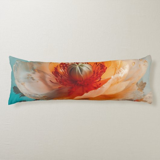 Delikate Orange-Blume Seitenschläferkissen (Vorderseite)